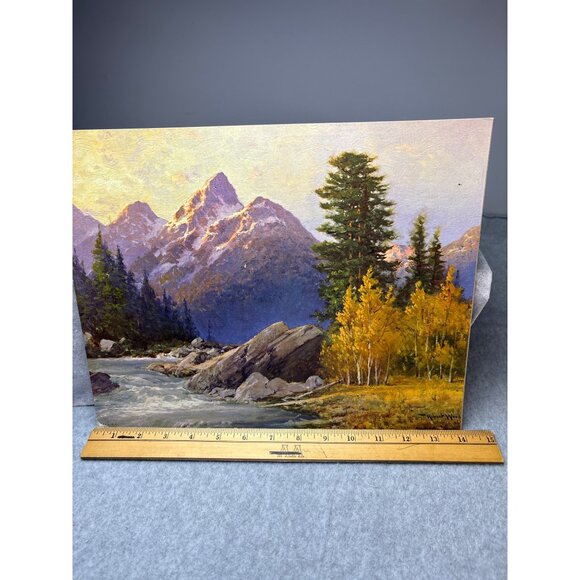 Robert Wood 1956 Grand Teton Litho Landscape Artwork 14"x11" - Picture 8 of 15